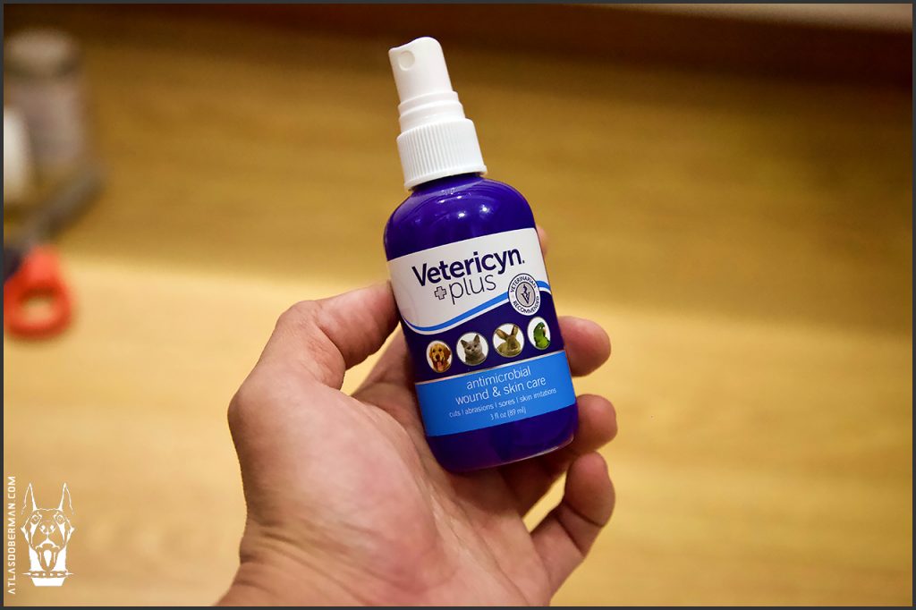 Spray the stitches with Vetericyn+